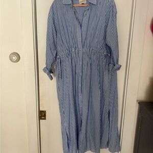 Universal Thread Blue and White Striped Blouse